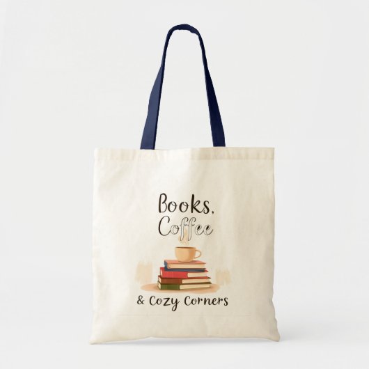Books Coffee & Cozy Corners Tote Bag | Book Lover (Devant)