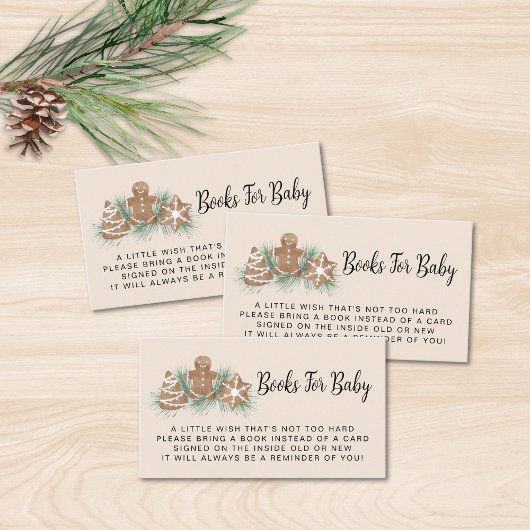 Books for Baby Gingerbread Baby Shower Informatiekaartje