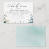 Books for Baby Gold Greenery Request Card Informatiekaartje (Voorkant / Achterkant)