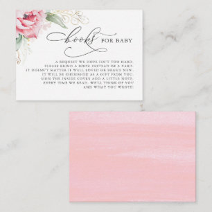Books for Baby Gold Greenery Request Card Informatiekaartje