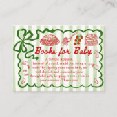 Books for Baby Green Bow Frame Enclosure Card Informatiekaartje (Voorkant)