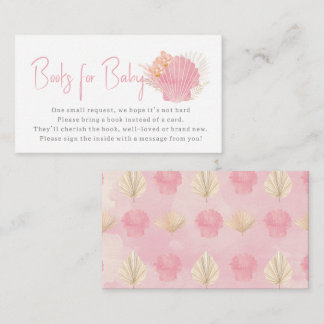 Books for baby Pink Ocean Boho Girl Baby Shower  Informatiekaartje