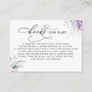 Books for Baby Silver Greenery Request Card Informatiekaartje
