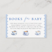 Books Insert Tea Brewing Script Boy Baby Shower Informatiekaartje (Voorkant)