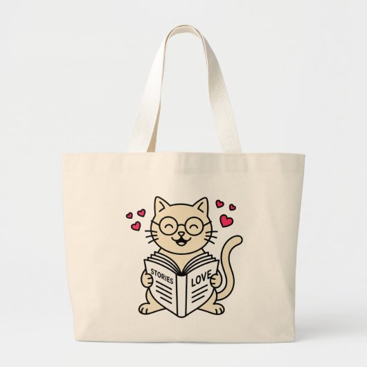 BOOKS LOVER GROTE TOTE BAG (Voorkant)