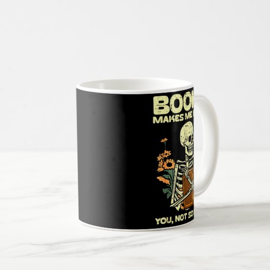 Books Make Me Happy Skeleton Read Reading Libraria Koffiemok (Voorkant rechts)