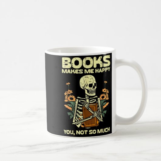 Books Make Me Happy Skeleton Read Reading Libraria Koffiemok (Rechts)
