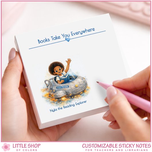 Books Take You Everywhere Personalized Book Lover Post-it® Notes