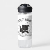 Booktrovert kat met boek en sterren waterfles (Voorkant)