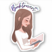Booktrovert meisje classic sticker (Voorkant)
