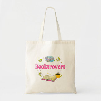 Booktrovert voor gezellige boekenliefhebbers tote bag