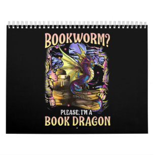 bookworm alsjeblieft een boek draak lezen kalender
