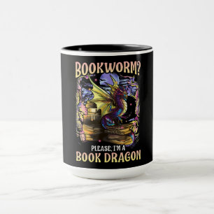 bookworm alsjeblieft een boek draak lezen mok