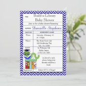 Bookworm Baby Shower Invitations Boy Kaart (Staand voorkant)