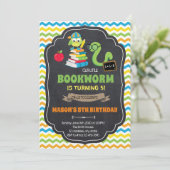 bookWorm Back to School Party Invitation Kaart (Staand voorkant)