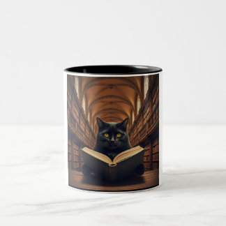 Bookworm Cat Coffee Mok