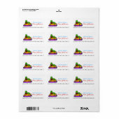 Bookworm Cute enseignant Étiquette de livre (Feuille entière)