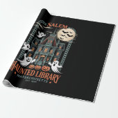 Bookworm Halloween Shirt Haunted Library Cadeaupapier (Uitgerold)