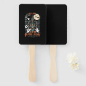 Bookworm Halloween Shirt Haunted Library Handwaaier (Voorkant en achterkant)