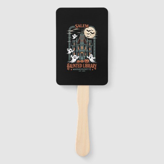 Bookworm Halloween Shirt Haunted Library Handwaaier (Voorkant)