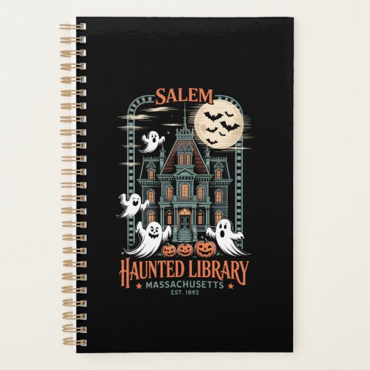 Bookworm Halloween Shirt Haunted Library Planner (Voorkant)
