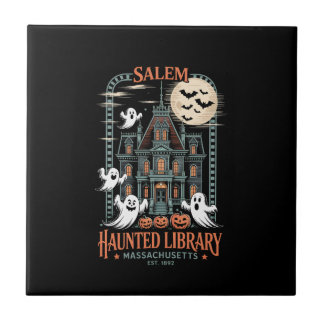 Bookworm Halloween Shirt Haunted Library Tegeltje