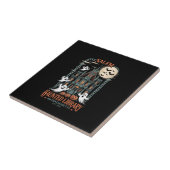 Bookworm Halloween Shirt Haunted Library Tegeltje (Zijkant)