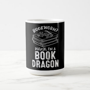 bookworm in een boekdraak koffiemok
