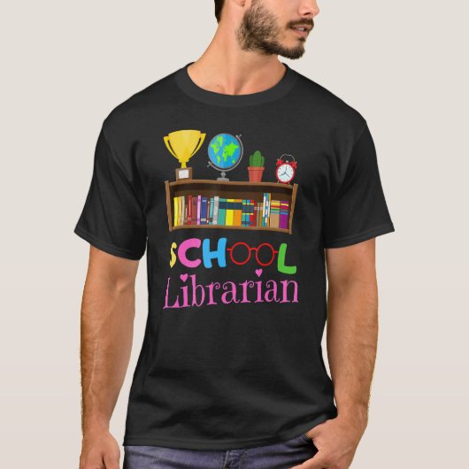 Bookworm Library Worker Cute School Librarian T-shirt (Voorkant)