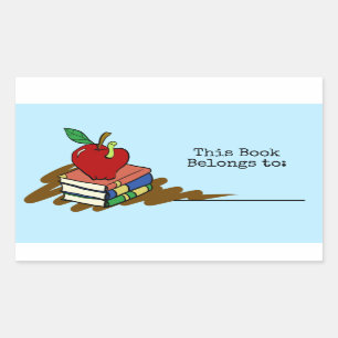 Bookworm Red Apple leraar Rechthoekige Sticker