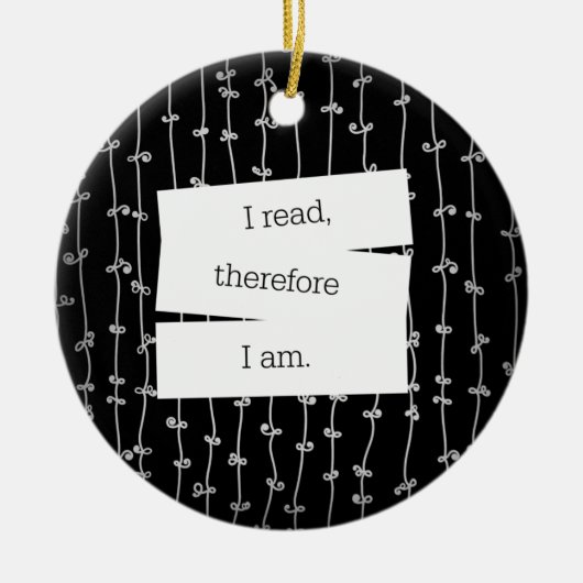 Bookworm's motto-versiering keramisch ornament (Voorkant)