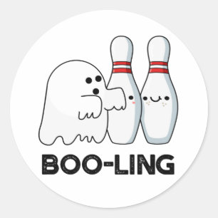 Booling Cute Halloween Bowling Ghost Pun Ronde Sticker