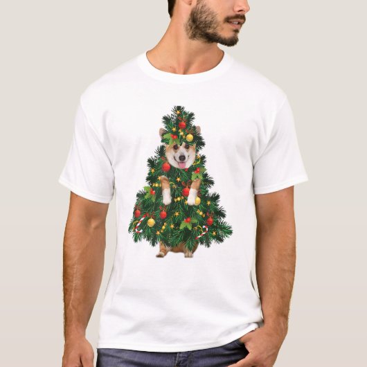 Boom 2024 Corgi Kerstboom T-shirt (Voorkant)