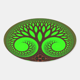 Boom 2 Fractal Art Ovale Sticker