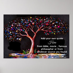 *~* Boom Artistieke Etherische DIY Citaat Zwart AP Poster