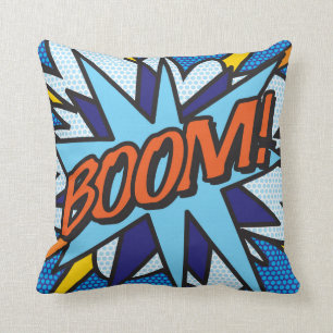 BOOM BANG Fun Retro Comic Book Pop Art Kussen