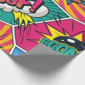 Boom Bang Wow Retro Comic Explosions Cadeaupapier (Hoek)