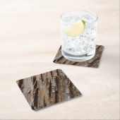 Boom Bark I Natuurlijk Abstract getextureerd ontwe Vierkante Kartonnen Onderzetter (Insitu)