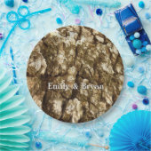 Boom Bark II Natuurlijke getextureerd ontwerp Papieren Bordje (Feest)