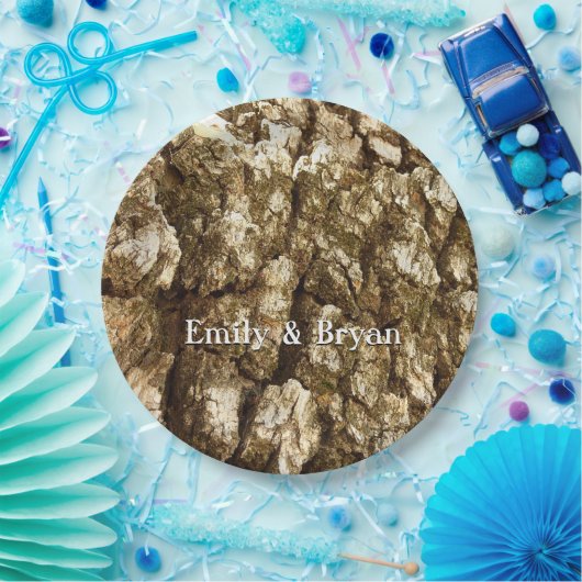 Boom Bark II Natuurlijke getextureerd ontwerp Papieren Bordje (Feest)
