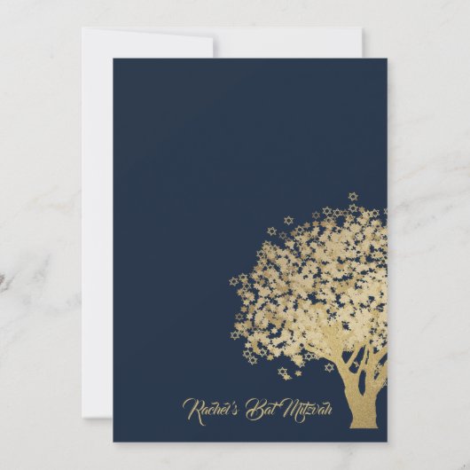 Boom Bat Mitswa Gouden Ster van David Kaart (Achterkant)