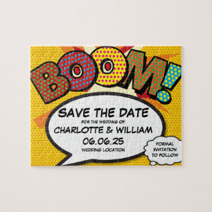 BOOM Bewaar de datum Leuk Retro stripboek Pop Art Legpuzzel