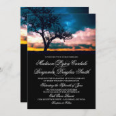 Boom bij de uitnodiging voor een Sunset Wedding (Voorkant / Achterkant)