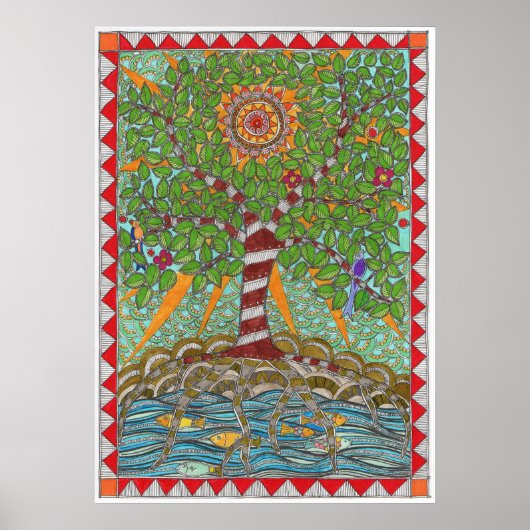 Boom bij het inspirerend poster van de rivier (Voorkant)