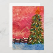 Boom bij schemering feestdagenkaart (Voorkant / Achterkant)