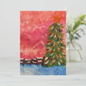 Boom bij schemering feestdagenkaart (Staand voorkant)