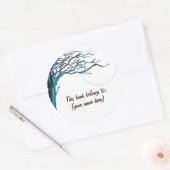 Boom, blauw ronde sticker (Envelop)