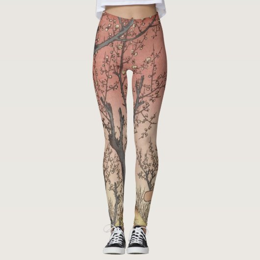 Boom bloesems pruimentuin Japans Leggings (Voorkant)