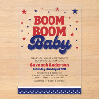 Boom Boom Baby 4 juli Patriottisch Baby shower