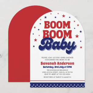 Boom Boom Baby 4 juli Patriottisch Baby shower Kaart